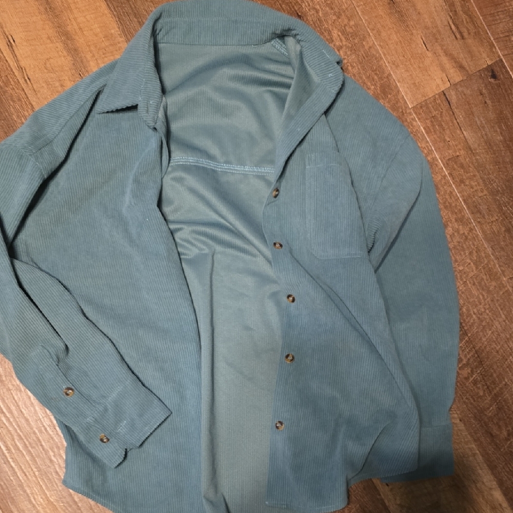 Turquoise Corduroy Shacket